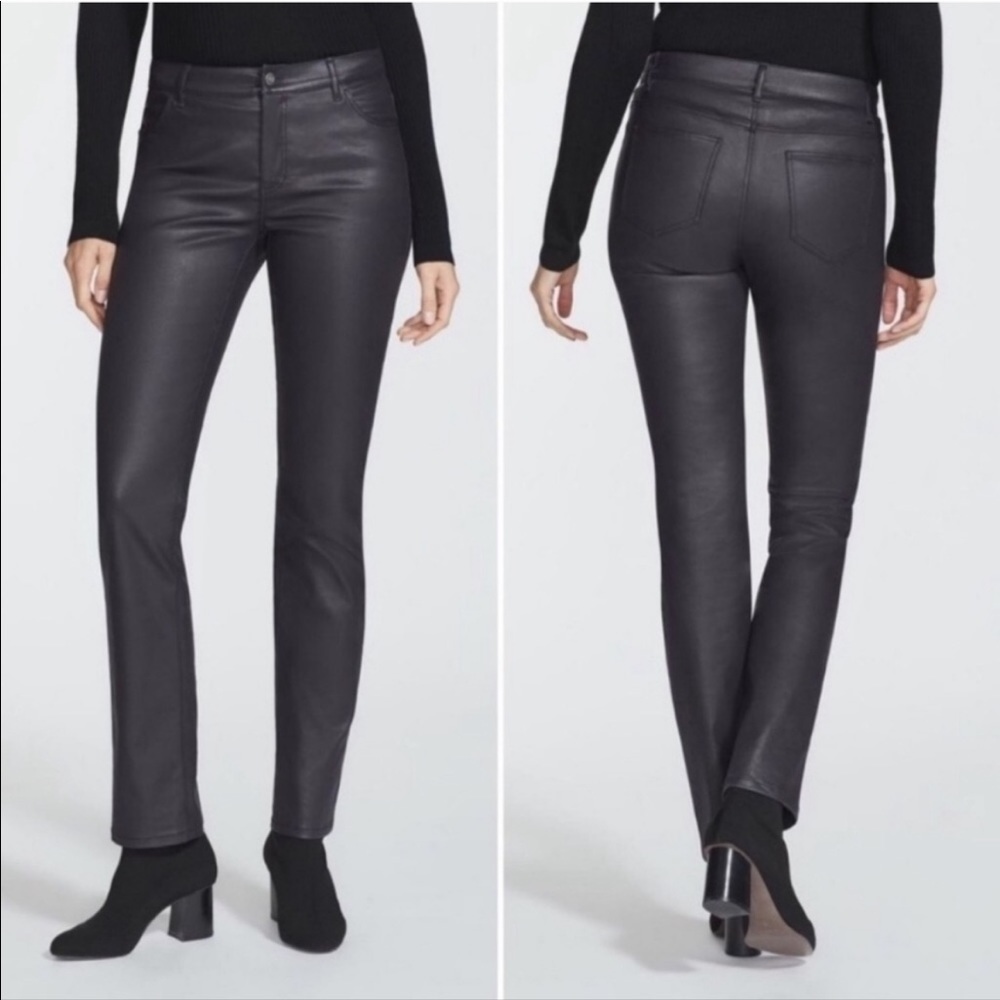 Lafayette 148 New York Jeans Thompson Wax Coated Faux Leahter BLack Moto Bomber
